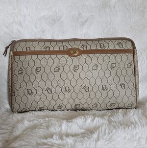 Christian Dior Vintage Honeycomb Monogram Clutch
